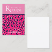 Visite Élégante carte d'affichage Empreinte de léopard bl (Devant / Derrière)