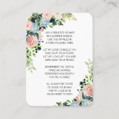 Visite Elégante carte de couleur rose rose florale (Dos)