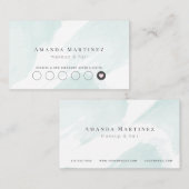 Visite Elégante carte de fidélité du salon d'aquarelle bl (Devant / Derrière)