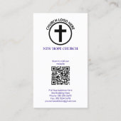 Visite Elégante carte de nom blanc croix pourpre pour Pas (Dos)