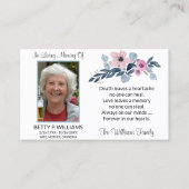 Visite Elégante carte de prière Floral Bleu (Devant)