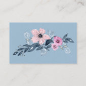 Visite Elégante carte de prière Floral Bleu (Dos)