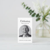 Visite Elégante carte de prière funéraire photo (Debout devant)