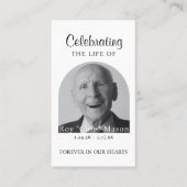 Visite Elégante carte de prière funéraire photo (Devant)