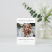 Visite Elégante carte de prière photo commémorative funér (Debout devant)