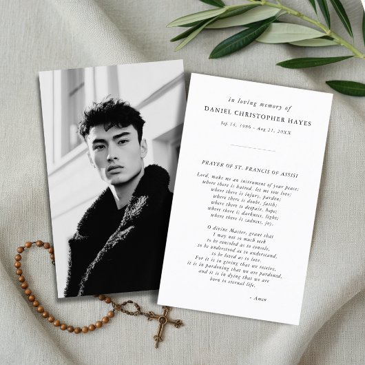 Visite Elégante carte de prière photo St. Francis