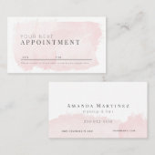Visite Elégante carte de rendez-vous au salon d'aquarelle (Devant / Derrière)