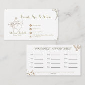 Visite Elégante carte de rendez-vous Spa Salon Beauté (Devant / Derrière)