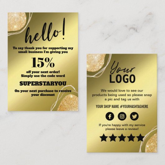 Visite Elégante carte d'insertion de Merci de Parties sci (Devant / Derrière)