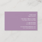 Visite Elégante carte d'instructeur de yoga | Conception  (Dos)