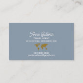 Visite Elégante carte du monde de Faux Gold Dusty Blue (Dos)