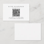 Visite Élégante carte RSVP de mariage QR classique (Devant / Derrière)