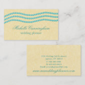 Visite Elégante perles Carte de visite, Turquoise (Devant / Derrière)