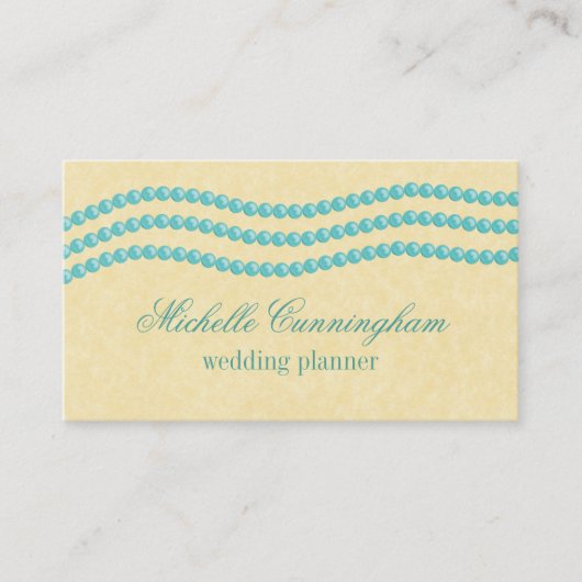 Visite Elégante perles Carte de visite, Turquoise (Devant)
