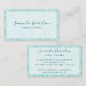 Visite Élégante typographie moderne Turquoise Carte de vi (Devant / Derrière)