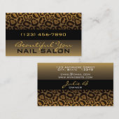 Visite Empreinte de léopard horizontal Elegant Carte de v (Devant / Derrière)