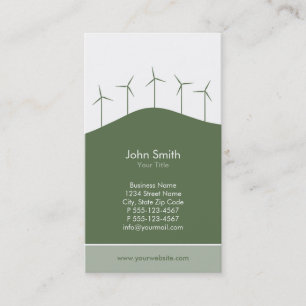 Visite Énergie éolienne - modèle vert de carte de visi