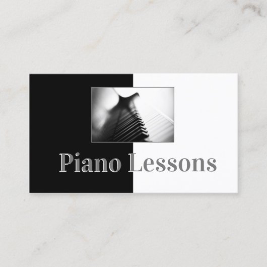 Visite Enseignant de musique piano noir et blanc Carte de (Devant)