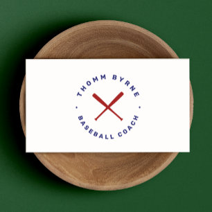 Visite Entraîneur de baseball Crossed Bats Carte de visit