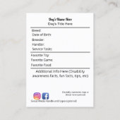 Visite Entretenez la carte de collection de chien (Dos)