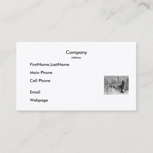 Visite Équipe de carte de visite/chien sur la traînée (Devant)