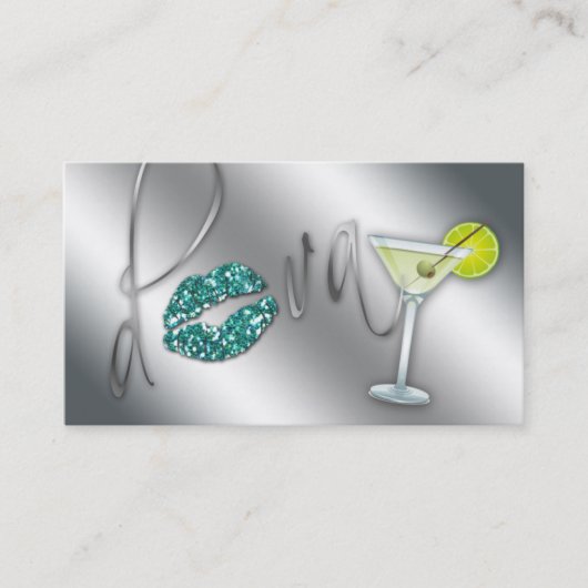 Visite Étincelle turquoise Martini de diva de carte de (Devant)