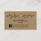 VISITE ÉTOILES PRIMITIVES & BERRIES SUR KRAFT CARTE DE VI (Dos)