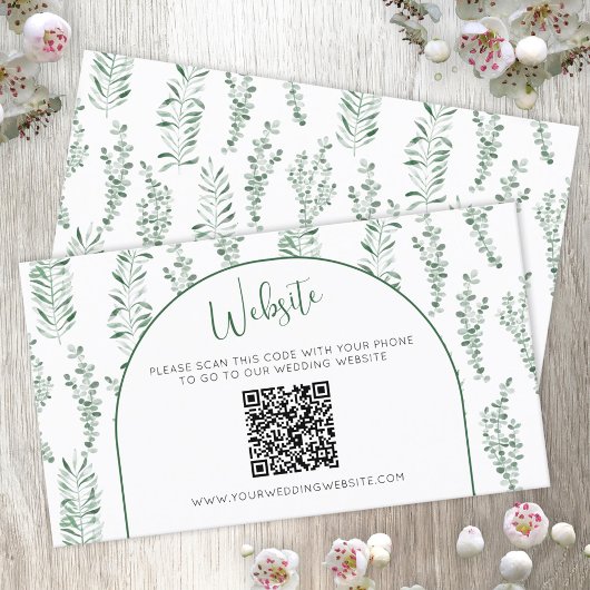 Visite Eucalyptus Green Site Mariage Carte de code QR