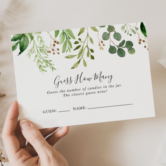 Visite Eucalyptus Simple Floral Devinez Combien De Carte 