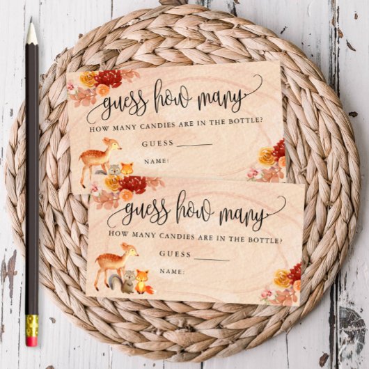 Visite Fall Woodland Animals Devinez Combien De Carte De 