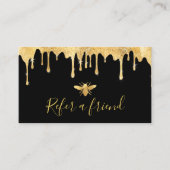 Visite fausse feuille d'or abeille sur carte de référence (Devant)