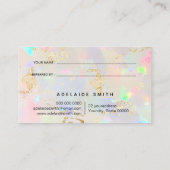 Visite fausse iridescente opal texture renvoyer carte de  (Dos)