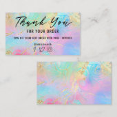 Visite faux feuille de marbre fluide merci carte de visit (Devant / Derrière)