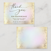 Visite faux papier et carte de remerciements de nuage pas (Devant / Derrière)