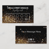 Visite Faux Parties scintillant Gold & Black Carte de fid (Devant / Derrière)
