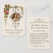Visite Faveur de mariage catholique Carte commémorative d (Devant / Derrière)