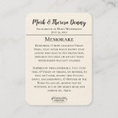 Visite Faveurs de mariage St. Charles Memorare Carte Sain (Dos)