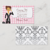 Visite Femme de bande dessinée sur la carte rose (Devant / Derrière)