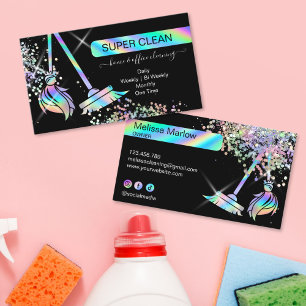 Visite Femme de ménage nettoyage maison pailletante carte