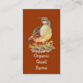 Visite Ferme de Quail biologique sur mesure, Carte de vis (Dos)