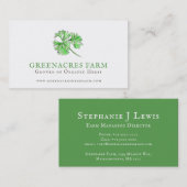 Visite Ferme d'herbe de persil fournisseurs carte de visi (Devant / Derrière)