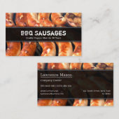 Visite Fermer Photo de saucisses sur BBQ - Carte de visit (Devant / Derrière)