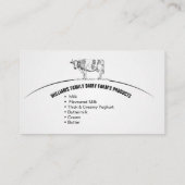 Visite Fermes laitières, bétail, agriculture, Carte de vi (Dos)