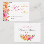 Visite Festive Flower Lumineux Devinez Combien De Carte D (Devant / Derrière)