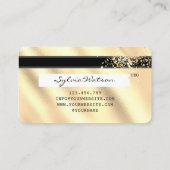 Visite Feuille d'or Carte de crédit ajouter votre logo (Dos)
