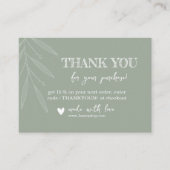 Visite Feuille minimale carte de remerciements | Sage Gre (Devant)