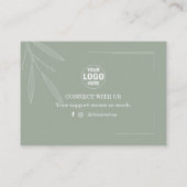 Visite Feuille minimale carte de remerciements | Sage Gre (Dos)