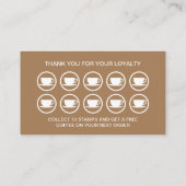 Visite Fidélité de la cafétéria / modèle de carte punch p (Dos)