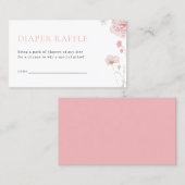 Visite Fille rose Baby en fleur Carte Raffle de couches e (Devant / Derrière)