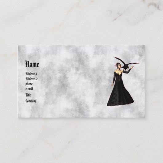 Visite Filles gothiques : Carte de profil de sorcière rou (Devant)
